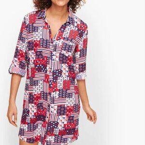 NWT Talbots Crinkle Cotton Beach Shirt